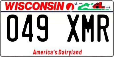 WI license plate 049XMR