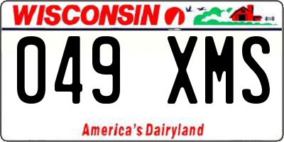 WI license plate 049XMS