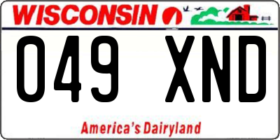 WI license plate 049XND