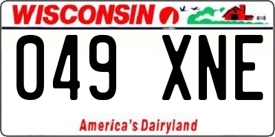 WI license plate 049XNE