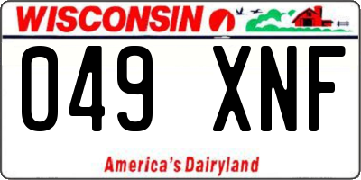 WI license plate 049XNF