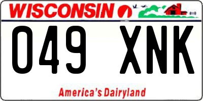 WI license plate 049XNK