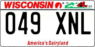 WI license plate 049XNL