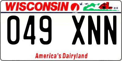WI license plate 049XNN