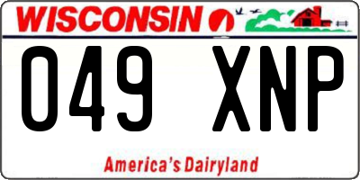 WI license plate 049XNP