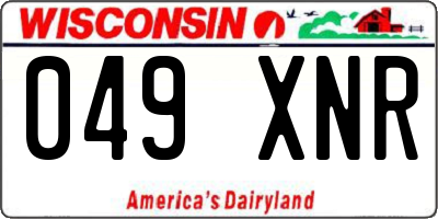 WI license plate 049XNR