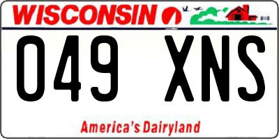 WI license plate 049XNS