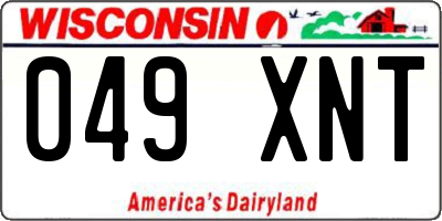 WI license plate 049XNT