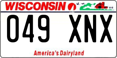 WI license plate 049XNX