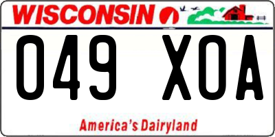WI license plate 049XOA