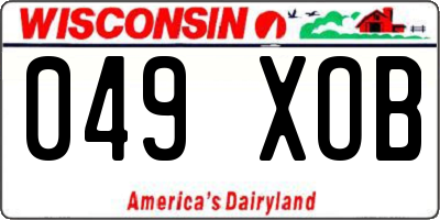 WI license plate 049XOB