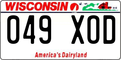 WI license plate 049XOD