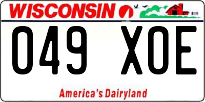 WI license plate 049XOE
