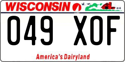 WI license plate 049XOF