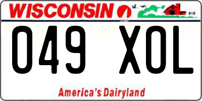 WI license plate 049XOL