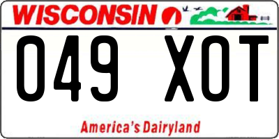 WI license plate 049XOT