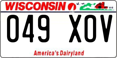 WI license plate 049XOV