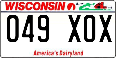 WI license plate 049XOX