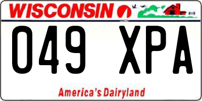 WI license plate 049XPA