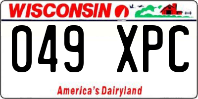 WI license plate 049XPC
