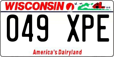 WI license plate 049XPE