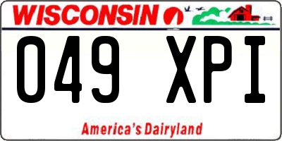 WI license plate 049XPI
