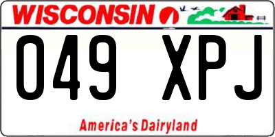 WI license plate 049XPJ
