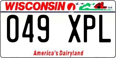WI license plate 049XPL