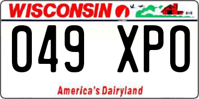 WI license plate 049XPO