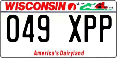 WI license plate 049XPP