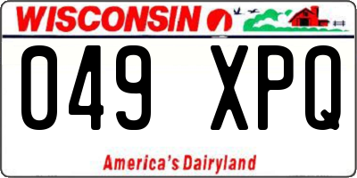 WI license plate 049XPQ