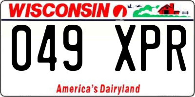 WI license plate 049XPR