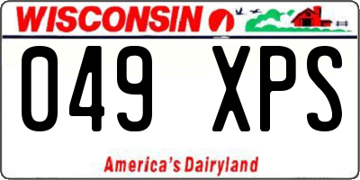 WI license plate 049XPS