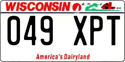 WI license plate 049XPT