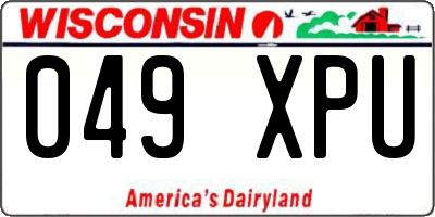 WI license plate 049XPU