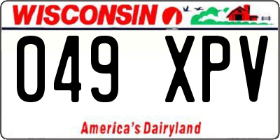 WI license plate 049XPV