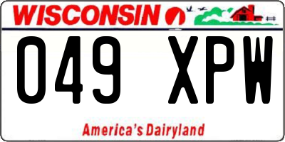 WI license plate 049XPW