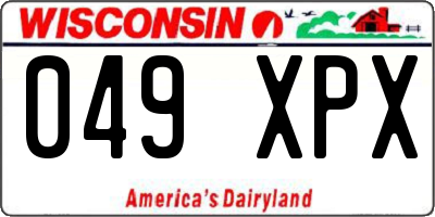 WI license plate 049XPX