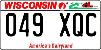 WI license plate 049XQC