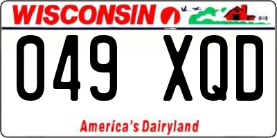 WI license plate 049XQD