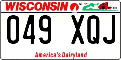 WI license plate 049XQJ