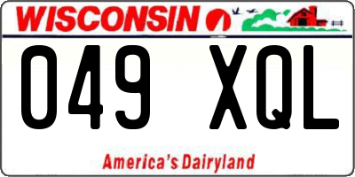 WI license plate 049XQL