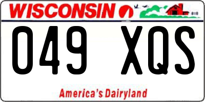 WI license plate 049XQS