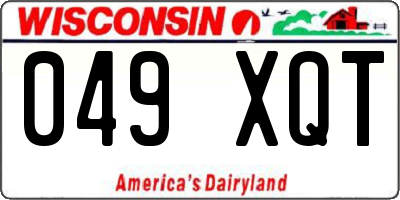WI license plate 049XQT