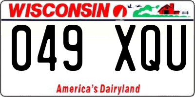 WI license plate 049XQU