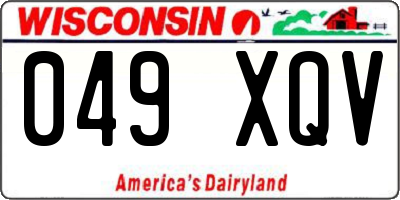 WI license plate 049XQV