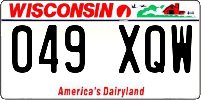 WI license plate 049XQW