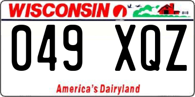WI license plate 049XQZ