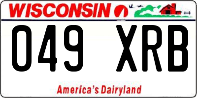 WI license plate 049XRB