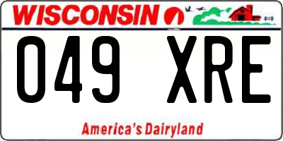 WI license plate 049XRE